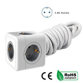 Vairākas barošanas sloksnes Eiropas spraudnis 1,5 m pagarinātāja kabelis Powercube sienas 5 kontaktligzdas ar galddatora statīvu elektriskās kontaktligzdas lādētājs