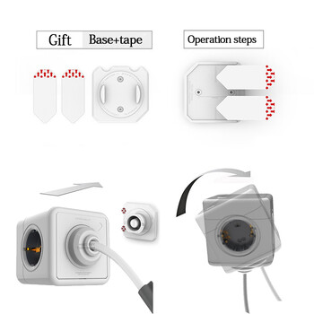 Πολλαπλά πολύπριζα Ευρωπαϊκό βύσμα 1,5 m Καλώδιο επέκτασης Powercube Wall 5 πρίζες με επιτραπέζια βάση ηλεκτρική πρίζα φορτιστή