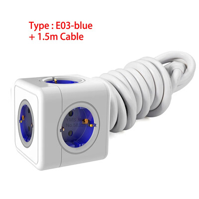 Vairākas barošanas sloksnes Eiropas spraudnis 1,5 m pagarinātāja kabelis Powercube sienas 5 kontaktligzdas ar galddatora statīvu elektriskās kontaktligzdas lādētājs