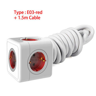 Vairākas barošanas sloksnes Eiropas spraudnis 1,5 m pagarinātāja kabelis Powercube sienas 5 kontaktligzdas ar galddatora statīvu elektriskās kontaktligzdas lādētājs