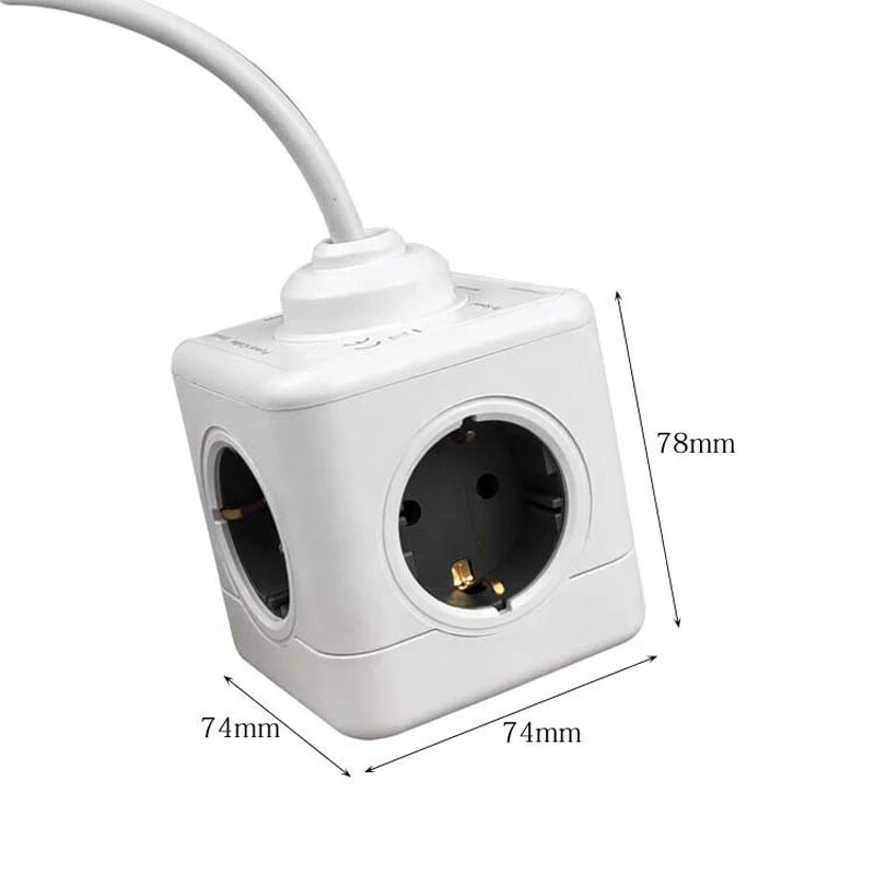 Vairākas barošanas sloksnes Eiropas spraudnis 1,5 m pagarinātāja kabelis Powercube sienas 5 kontaktligzdas ar galddatora statīvu elektriskās kontaktligzdas lādētājs