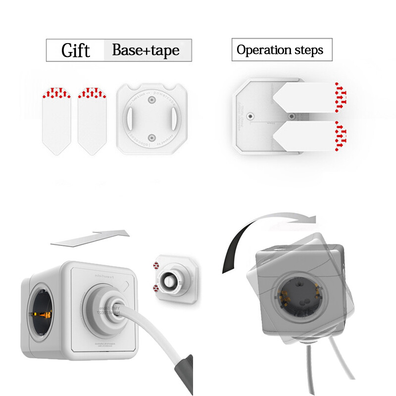 Vairākas barošanas sloksnes Eiropas spraudnis 1,5 m pagarinātāja kabelis Powercube sienas 5 kontaktligzdas ar galddatora statīvu elektriskās kontaktligzdas lādētājs
