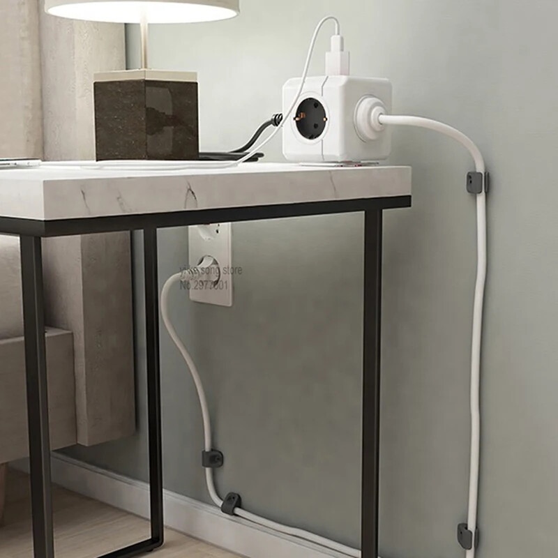 Vairākas barošanas sloksnes Eiropas spraudnis 1,5 m pagarinātāja kabelis Powercube sienas 5 kontaktligzdas ar galddatora statīvu elektriskās kontaktligzdas lādētājs