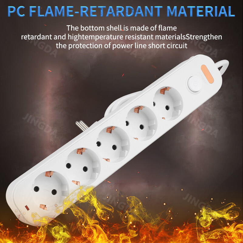 Strāvas sloksne EU spraudnis 3/4/5 izejas kontaktligzdas Elektrības pagarinātājs 2m vads 16A kontaktligzdas Neatkarīgi vadības slēdži mājas birojam
