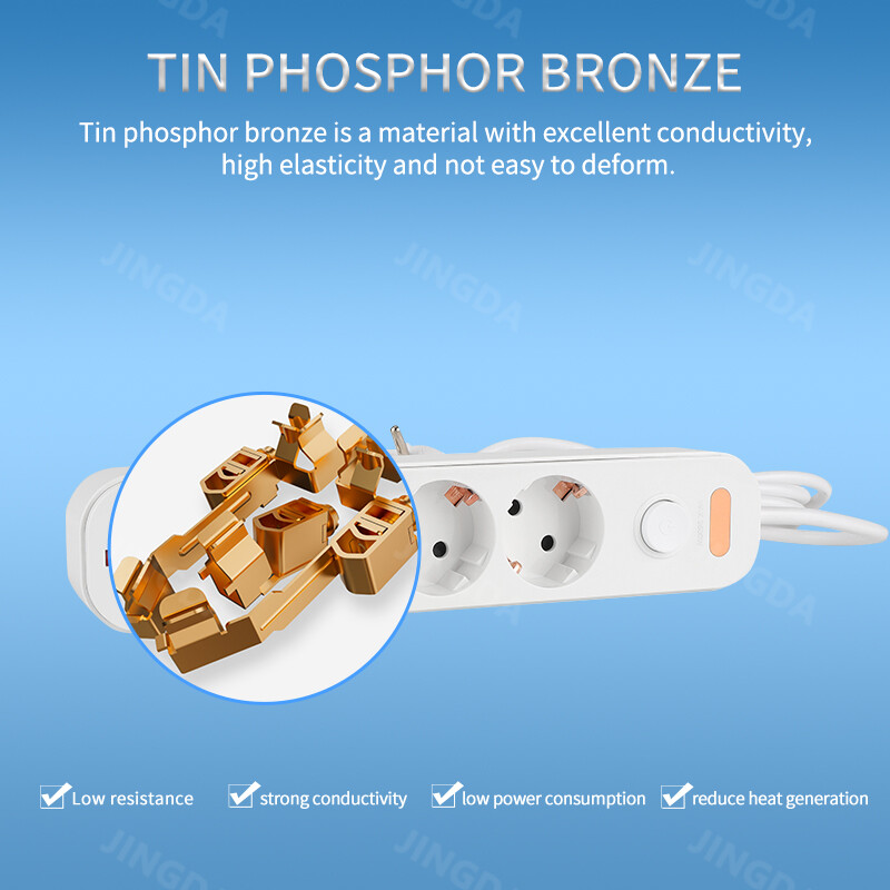 Strāvas sloksne EU spraudnis 3/4/5 izejas kontaktligzdas Elektrības pagarinātājs 2m vads 16A kontaktligzdas Neatkarīgi vadības slēdži mājas birojam