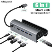 Steam Deck Dock Station TV postolje 6 u 1 Hub Držač od aluminijske legure Dock 60Hz HDMI-kompatibilan USB-C za Steam Deck konzolu