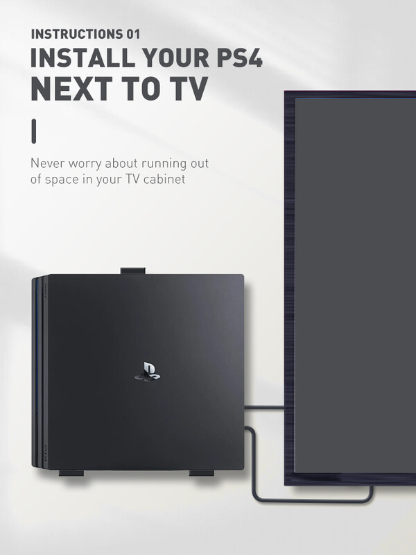 DATA FROG Zidni nosač za PS4 Univerzalni držač kontrolera Stalak za pohranu s vijcima za PS4 Pro/PS4 Slim Dodaci