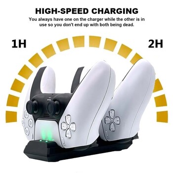 Φορτιστής υψηλής ταχύτητας για ελεγκτή PS5 Dual Charging Dock Station for Playstation 5 Wireless Gamepad Game Accessories