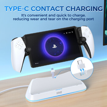 IINE Charging Stationfor Playstation Portal / Φόρτιση επαφής Type-C & Triple Protection for Safety Charging