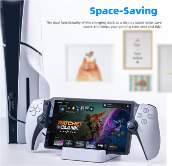 Για PS5 Portal Remote Player, PS Portal Charging Dock με μεταλλική βάση, PS5 Portable Accessories Stand Charger Station