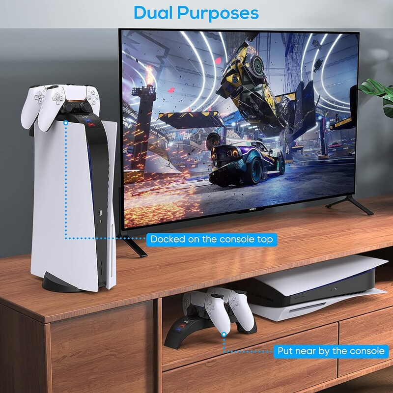 Ipega PG-P5016 kahe kontrolleriga laadimisdokk PS5 mängupuldi kiirlaadimisjaama alus Sony Playstation 5 tarvikute jaoks