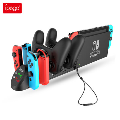 Ipega PG-9187 12 viename įkrovimo doko stovo pagrindas, tinkamas Nintendo Switch valdikliams, skirtas Switch Pro Gamepad įkroviklio stovui