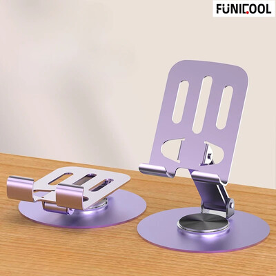 Funicool регулируема стойка за мобилен телефон за бюро Настолен метален сгъваем държач за мобилен телефон Поддръжка за iPhone 16 15 14 Pro Max Plus