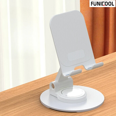 Funicool регулируема стойка за мобилен телефон за бюро Настолен метален сгъваем държач за мобилен телефон Поддръжка за iPhone 16 15 14 Pro Max Plus