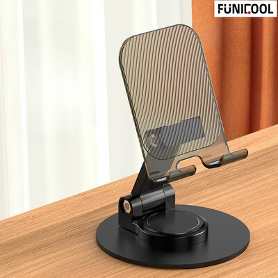 Funicool регулируема стойка за мобилен телефон за бюро Настолен метален сгъваем държач за мобилен телефон Поддръжка за iPhone 16 15 14 Pro Max Plus