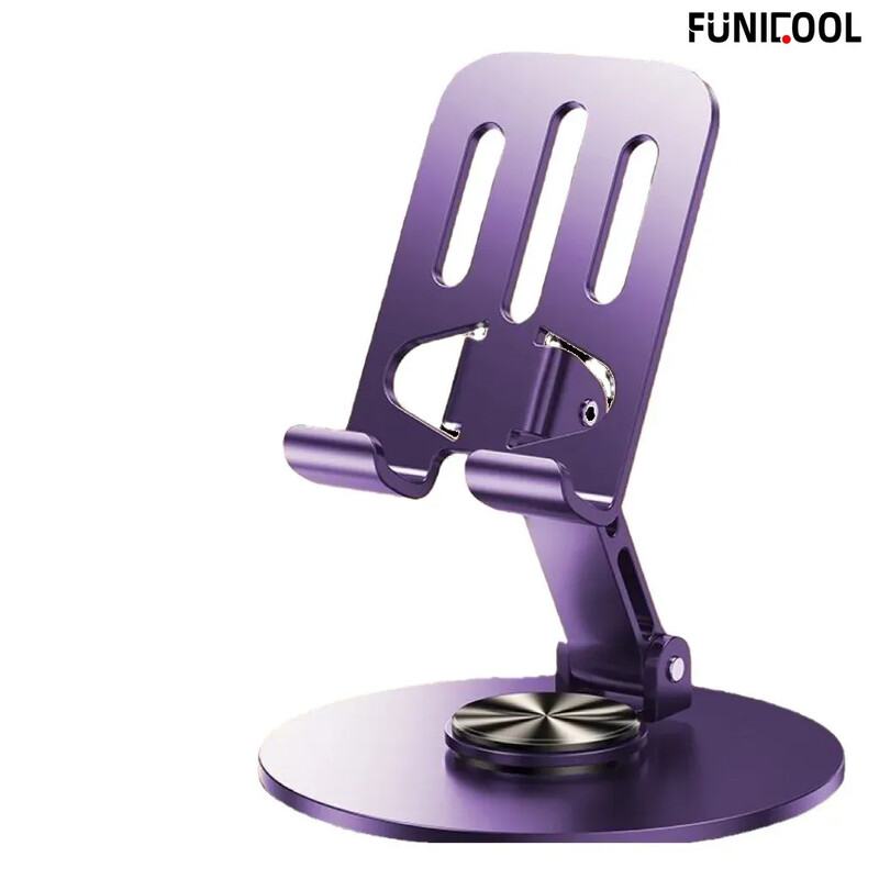 Funicool регулируема стойка за мобилен телефон за бюро Настолен метален сгъваем държач за мобилен телефон Поддръжка за iPhone 16 15 14 Pro Max Plus