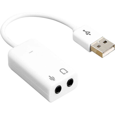 USB garso adapterio išorinė garso plokštė su 3,5 mm ausinių ir mikrofono lizdu, skirta „Windows Mac Linux“ nešiojamam kompiuteriui