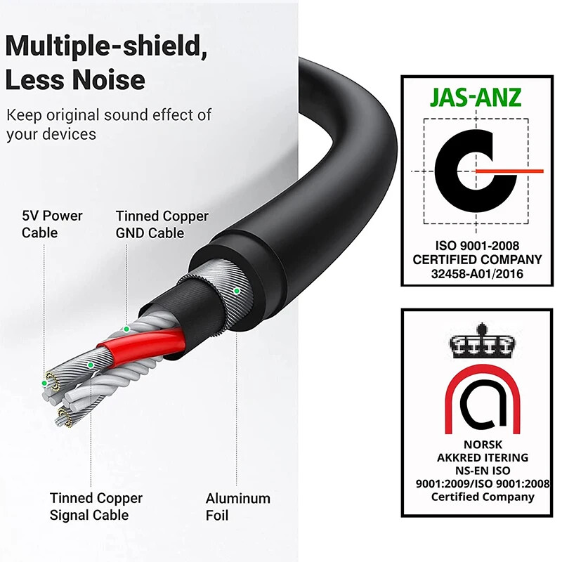USB audio adapter, vanjska zvučna kartica s 3,5 mm priključkom za slušalice i mikrofon za Windows Mac Linux prijenosno računalo