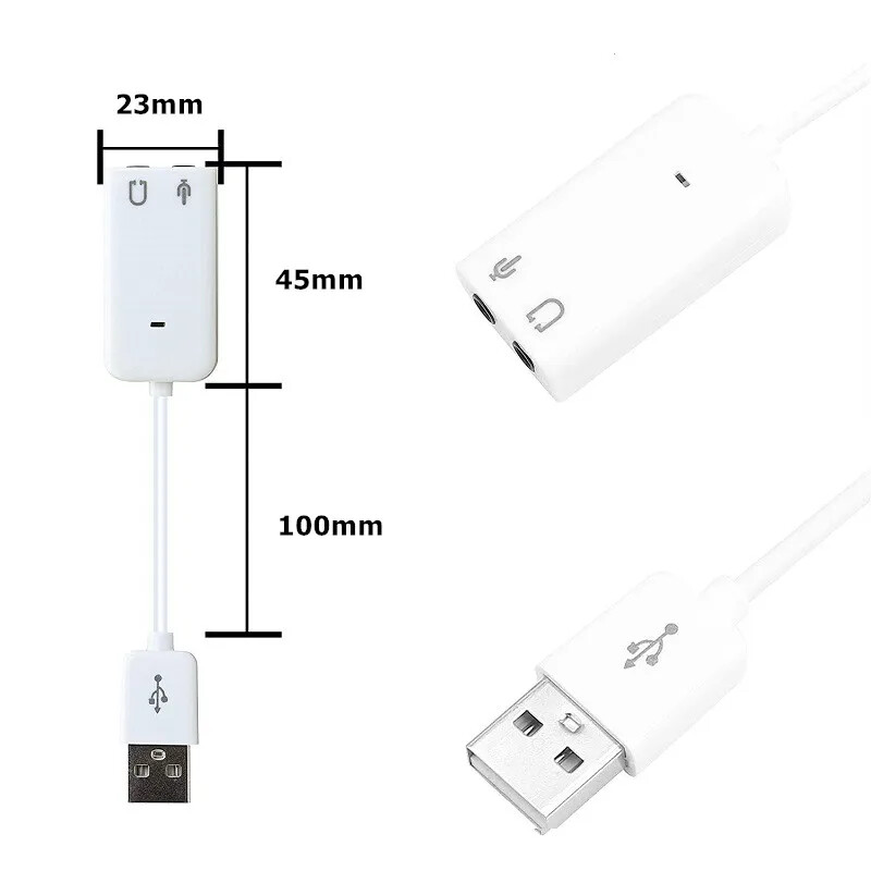 USB audio adapter, vanjska zvučna kartica s 3,5 mm priključkom za slušalice i mikrofon za Windows Mac Linux prijenosno računalo