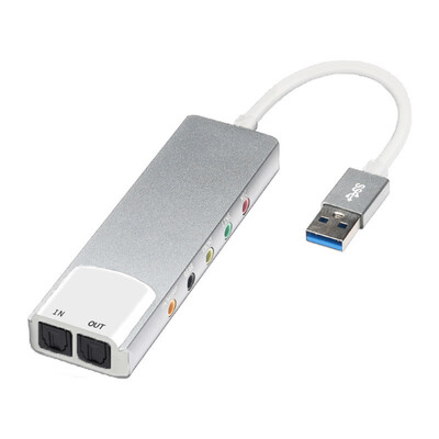 Vanjska USB zvučna kartica AC-3 DTS adapter za slušalice 7.1 5.1 kanalna zvučna kartica optički adapter za aluminijsku zvučnu karticu prijenosnog računala