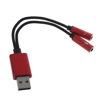 Προσαρμογέας USB-A σε 3,5 χιλιοστά ακουστικά μικροφώνου κάρτα ήχου για άνδρες σε 2 γυναίκες