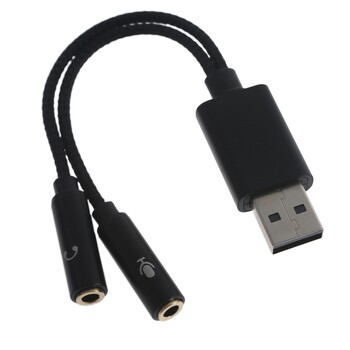 Προσαρμογέας USB-A σε 3,5 χιλιοστά ακουστικά μικροφώνου κάρτα ήχου για άνδρες σε 2 γυναίκες