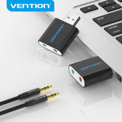 Vention USB išorinė garso plokštė 3,5 mm USB adapteris USB prie mikrofono garsiakalbio garso sąsaja, skirta Macbook nešiojamajam kompiuteriui USB garso plokštė