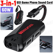 Адаптер за телефонна звукова карта 3-в-1, преносим тип C до 3,5 мм аудио платка за телефон за игри, 24 бита 96 Hz звукова карта за игра на мобилен телефон с висока разделителна способност