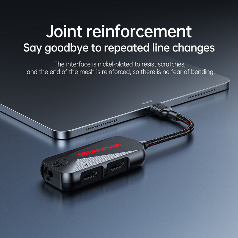 Адаптер за телефонна звукова карта 3-в-1, преносим тип C до 3,5 мм аудио платка за телефон за игри, 24 бита 96 Hz звукова карта за игра на мобилен телефон с висока разделителна способност