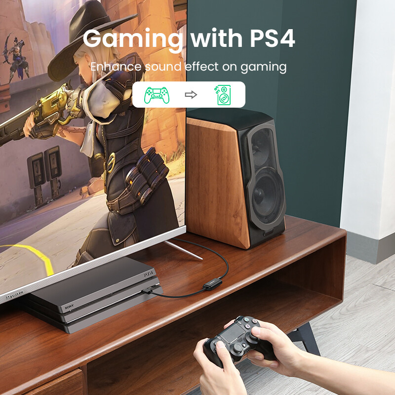 UGREEN zvučna kartica USB audio sučelje 3,5 mm mikrofon audio adapter USB zvučna kartica za PC PS4 5 slušalice vanjski adapter zvuka