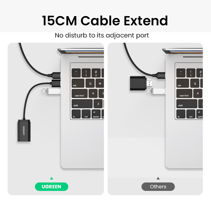UGREEN zvučna kartica USB audio sučelje 3,5 mm mikrofon audio adapter USB zvučna kartica za PC PS4 5 slušalice vanjski adapter zvuka