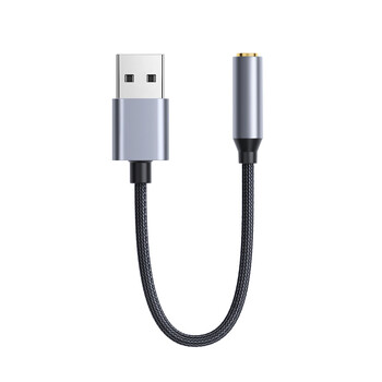 Κάρτα ήχου USB 20 cm Προσαρμογέας ακουστικών ήχου USB σε 3,5 mm Εξωτερική κάρτα ήχου Κάρτα ήχου για ακουστικά μικροφώνου Υπολογιστής υπολογιστή