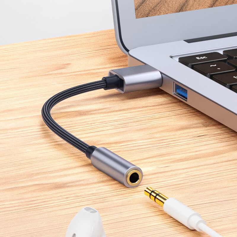 20CM USB zvučna kartica USB na 3,5 mm audio adapter za slušalice, vanjska zvučna kartica, audio kartica za mikrofon, slušalice, računalo, računalo