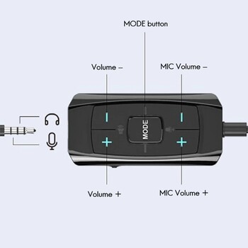 Εξωτερική κάρτα ήχου USB 7.1 καναλιών Τρισδιάστατος προσαρμογέας ήχου 3.5 mm Αντικατάσταση ακουστικών για gaming για φορητό υπολογιστή επιτραπέζιου υπολογιστή