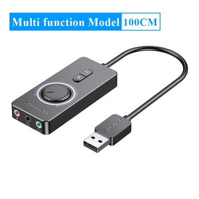 Vention USB външна звукова карта USB към 3,5 мм аудио адаптер USB към слушалка Микрофон за Macbook компютър лаптоп PS4 звукова карта