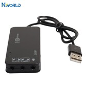 Višenamjenski 3 priključka USB 2.0 vanjski 7.1-kanalni adapter za stereo zvučnu karticu 2 utičnica za mikrofon 3,5 mm audio za slušalice za PC audio transe