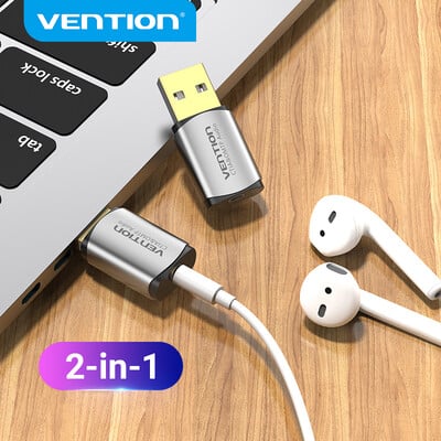 Ventioni helikaart USB-heliliides Väline helikaardi USB-adapter 3,5 mm sülearvuti kõlari jaoks PS4 kõrvaklapi USB-mikrofoni helikaart