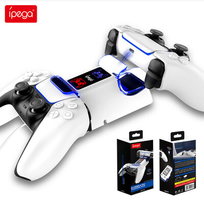 Ipega PG-P5003 Za PS5 Playstation Dual Controllers Punjač Dock Gamepad Punjač LED Stalak Sigurno Fast Charging Base Type-C Port