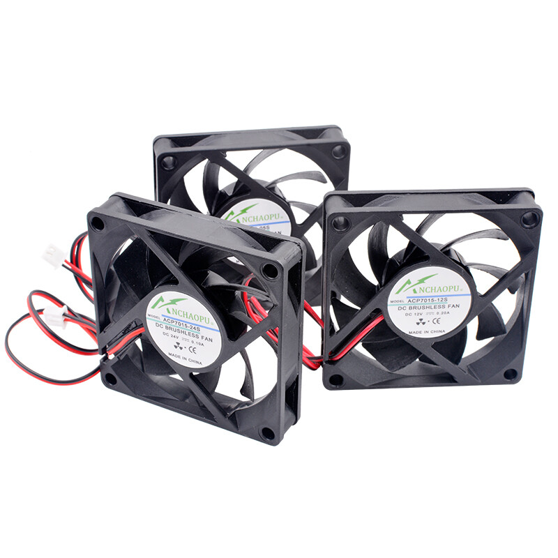 ACP7015 7cm 70mm ventiliatorius 70x70x15mm DC5V 12V 24V 2 kontaktų aušinimo ventiliatorius, skirtas važiuoklės maitinimo šaltinio maršrutizatoriaus keitikliui