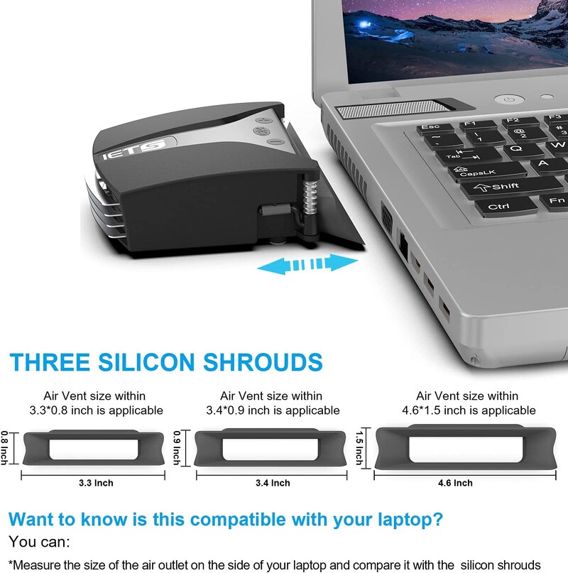 Hladnjak s ventilatorom za prijenosno računalo za igranje, vakuumski rashladni hladnjak, podesiva brzina, automatsko otkrivanje temperature, 13 brzina vjetra s prikazom temperature