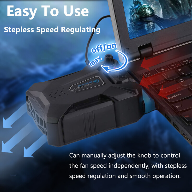 Охладител за лаптоп за 13.3 15 15.6 17 инча лаптоп Вакуумен охладител за игри Външен вентилатор за извличане на въздух Радиатор за лаптоп Преносим охладител