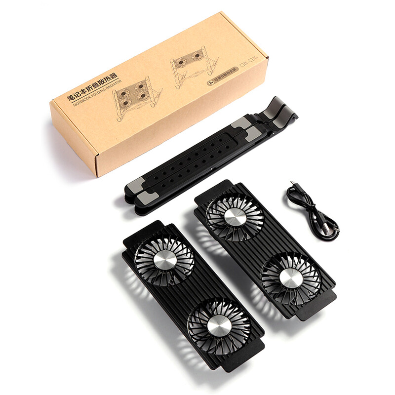 Ventilator za hlađenje prijenosnog računala s 2/4 ventilatora, tihi ventilator za hlađenje prijenosnog računala za igre RGB prijenosni držač visine 7 za prijenosna računala od 11 do 17,3 inča
