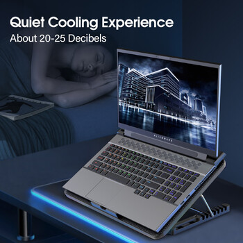 Coolcold Ψύξη Laptop 15,6-17,3 ιντσών με 6 αθόρυβους ανεμιστήρες, 7 ρυθμιζόμενη ταχύτητα ανέμου ύψους, κουμπιά φορητού υπολογιστή με βάση κινητού τηλεφώνου