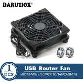 5V USB Router Ventilator TV Box Cooler 80mm 92mm 120mm 240mm PC DIY Cooler cu șuruburi plasă de protecție Ventilator de birou silențios