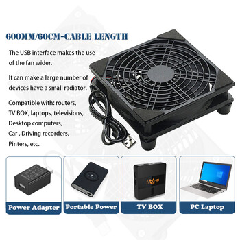 5V USB Router Fan TV Box Cooler 80mm 92mm 120mm 240mm PC DIY Cooler W/Screws Προστατευτικό δίχτυ Αθόρυβος ανεμιστήρας επιφάνειας εργασίας