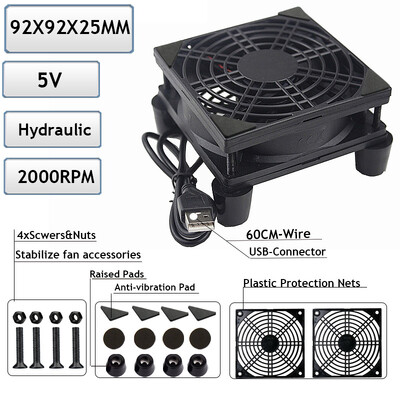 5V USB Router Ventilator TV Box Cooler 80mm 92mm 120mm 240mm PC DIY Cooler cu șuruburi plasă de protecție Ventilator de birou silențios