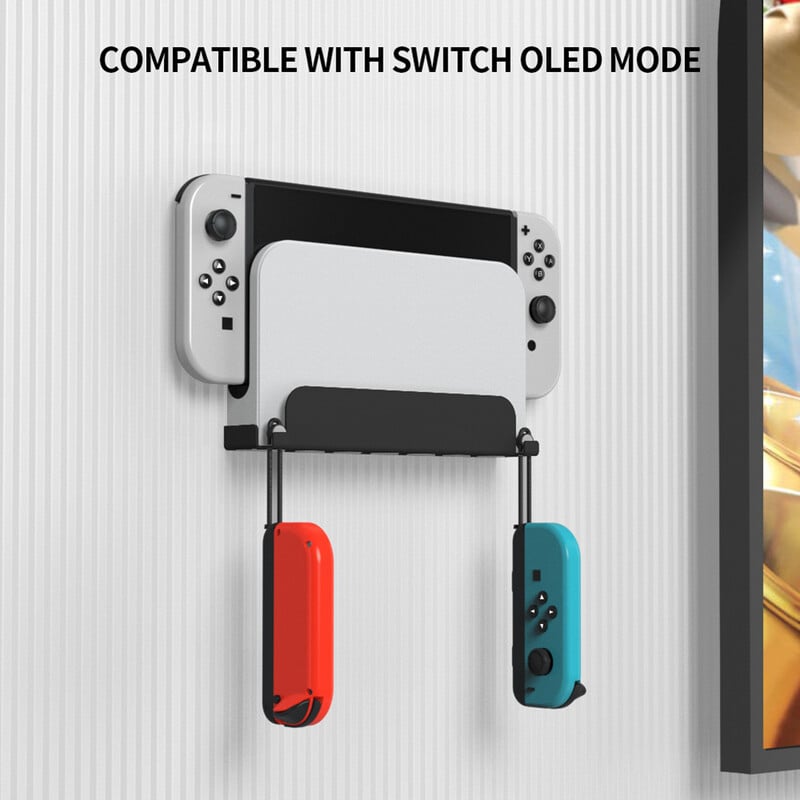 Zidni držač za igraću konzolu Prikladan za Nintendo Switch/Nintendo Switch OLED Host TV Box Zidni nosač za pohranu