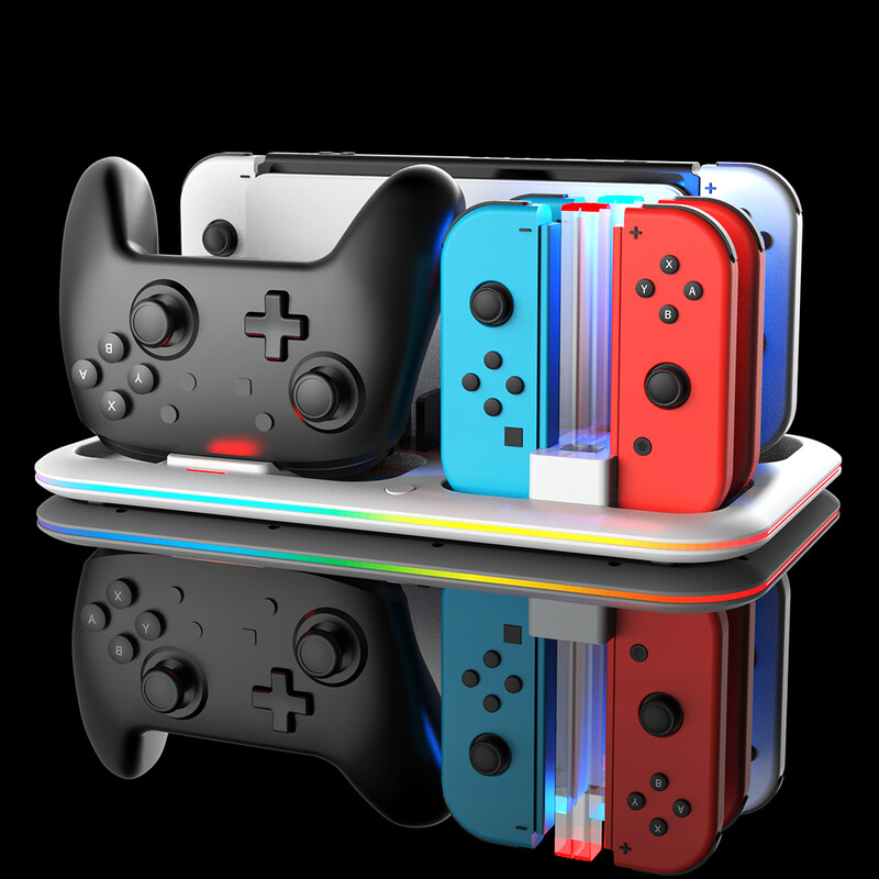 Stanica za punjenje Stalak za pohranu Stalak Višenamjenska RGB rasvjeta Rasipanje topline za Switch Console Switch Pro/JC Controller