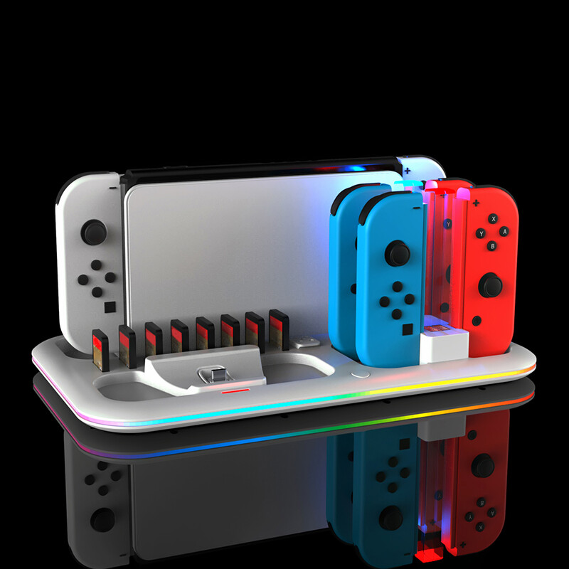 Stanica za punjenje Stalak za pohranu Stalak Višenamjenska RGB rasvjeta Rasipanje topline za Switch Console Switch Pro/JC Controller