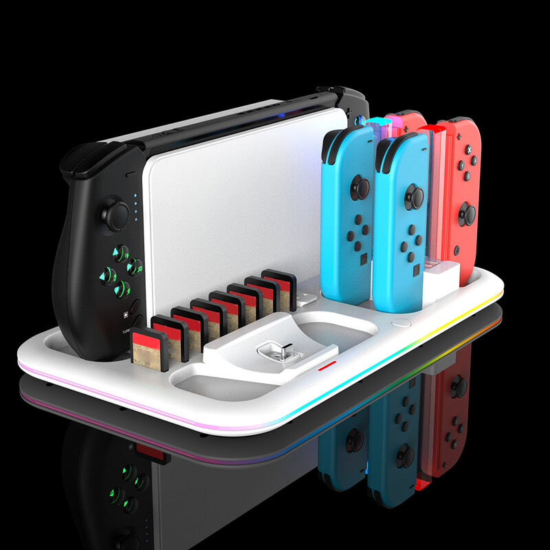 Stanica za punjenje Stalak za pohranu Stalak Višenamjenska RGB rasvjeta Rasipanje topline za Switch Console Switch Pro/JC Controller